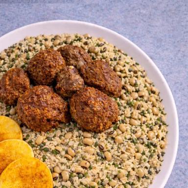 ته‌چین لوبیا چشم‌بلبلی 