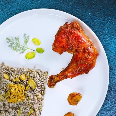 باقالی‌پلو با مرغ