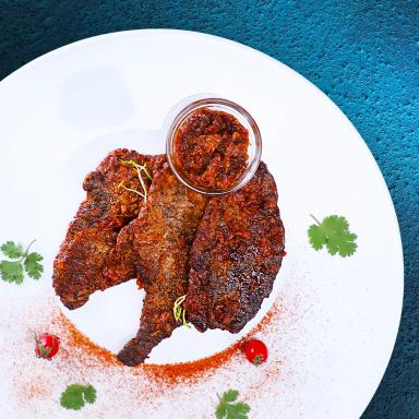 اسکالوپ گوشت و گوجه‌فرنگی