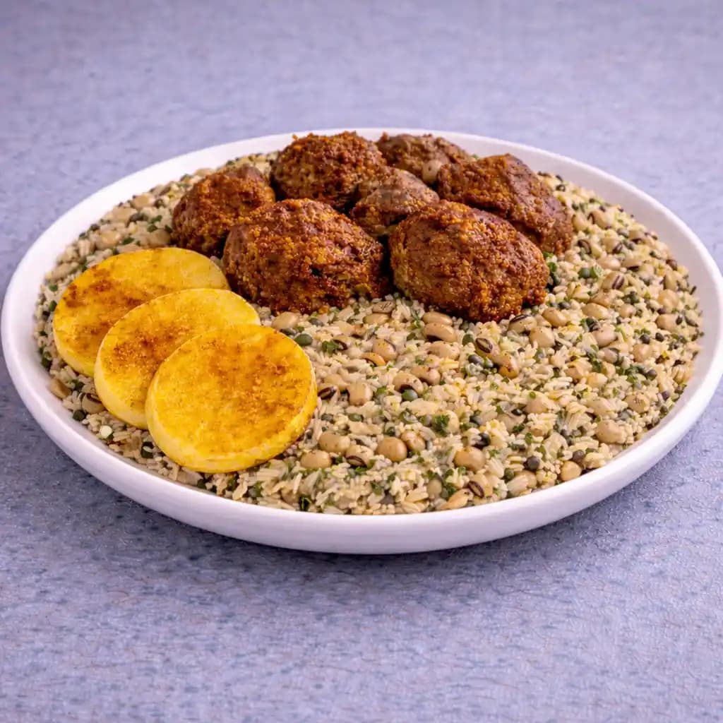 ته‌چین لوبیا چشم‌بلبلی 