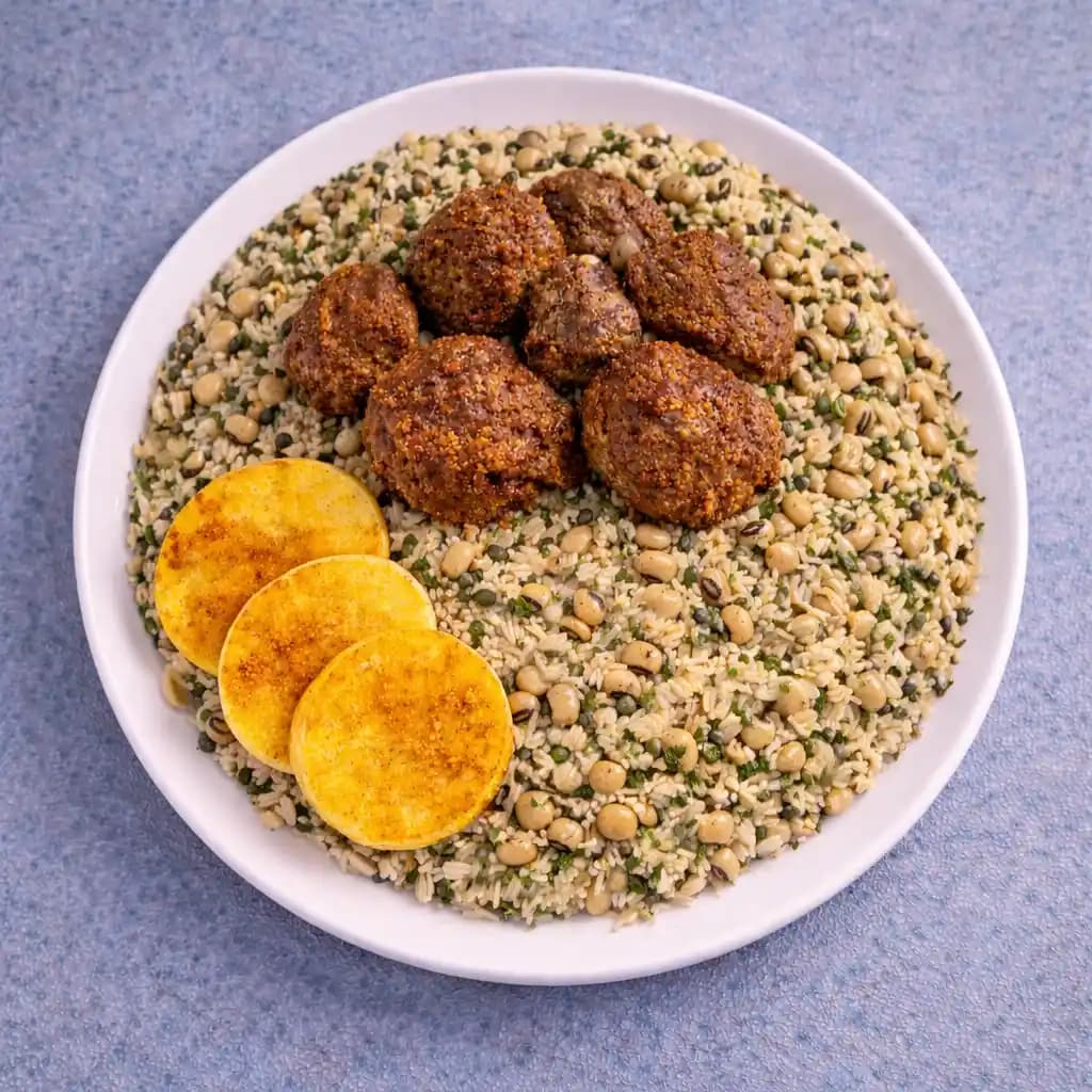 ته‌چین لوبیا چشم‌بلبلی 