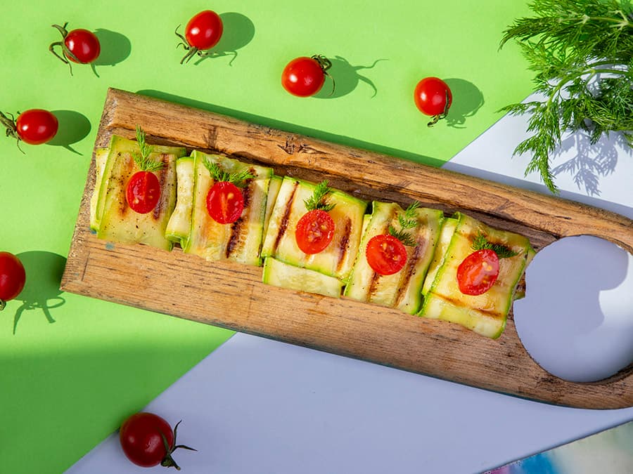 کدوسبز و موزارلا کبابی