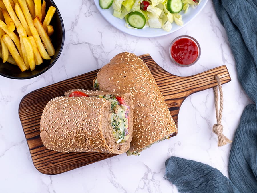 ساندویچ سیبزمینی و تخممرغ