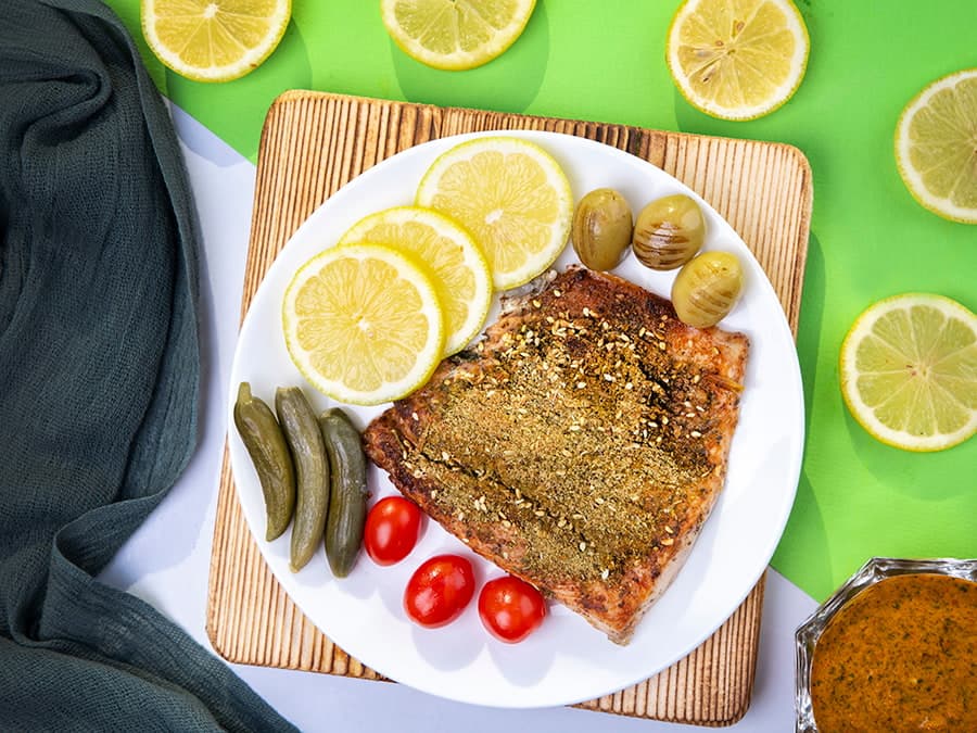ماهی با مرینیت ادویه تاکو