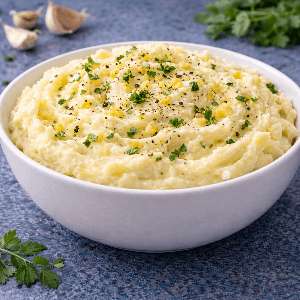 پوره سیبزمینی و سیر