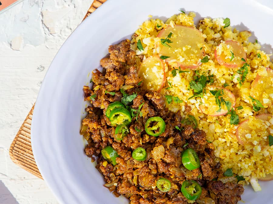 خوراک گلکلم و تربچه با گوشت