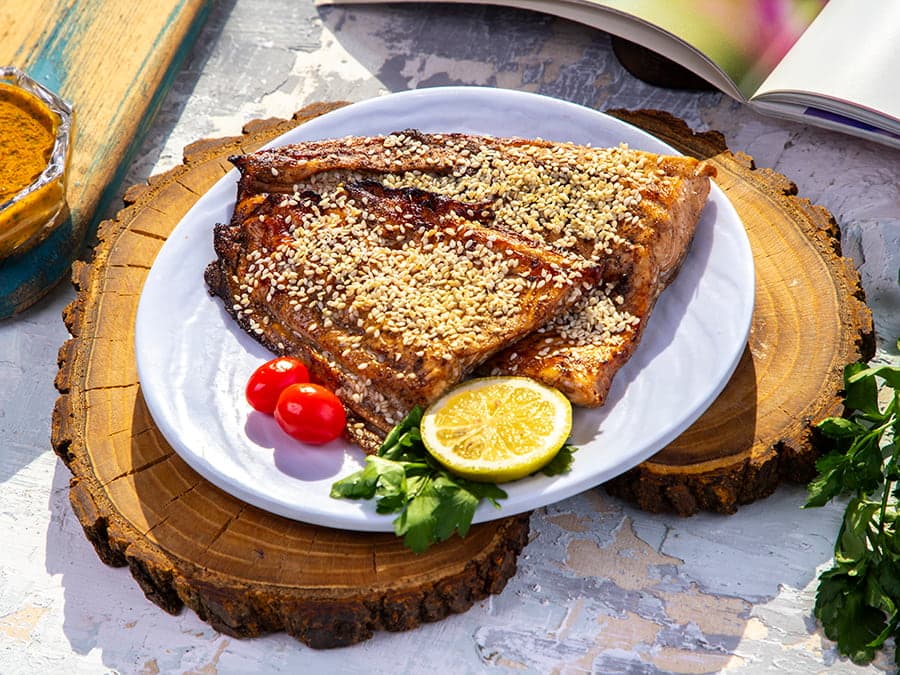 گالری ماهی با مرینیت عسل و بالزامیک