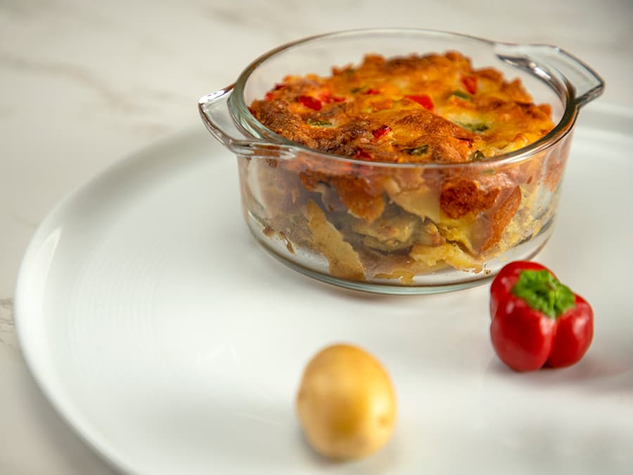 گراتن سیب زمینی و مرغ