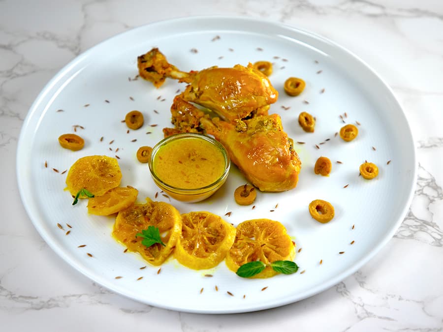 مرغ با لیمو و زیتون