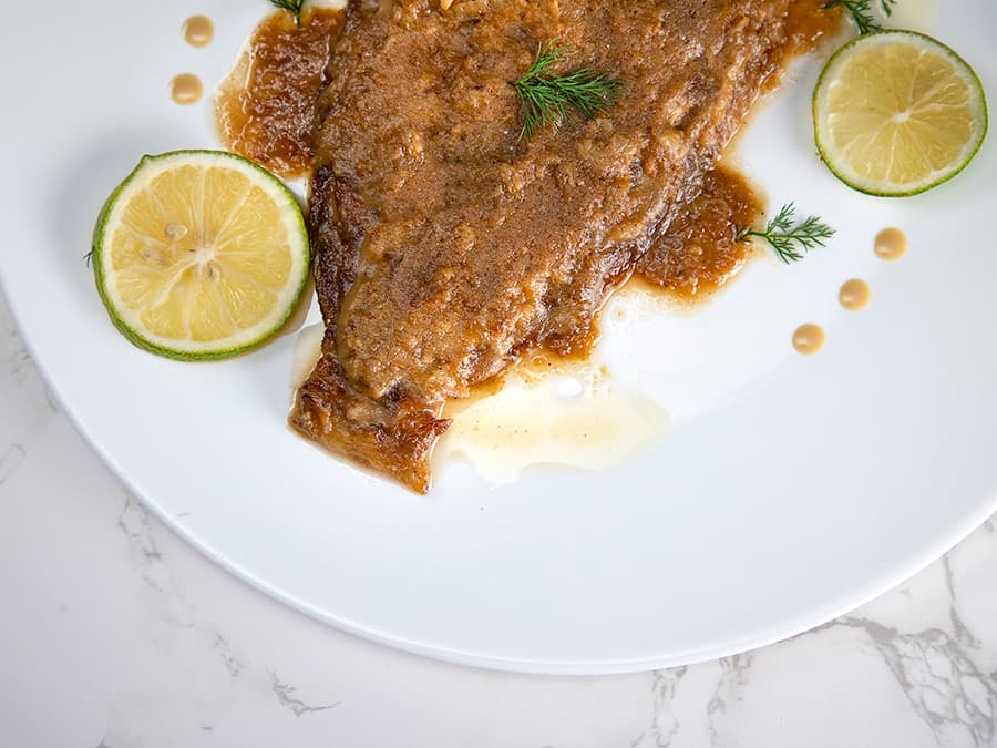 ماهی با سس ارده