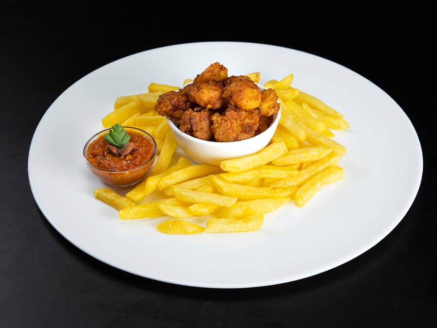 میگو سرخشده پفکی با سس چیلی