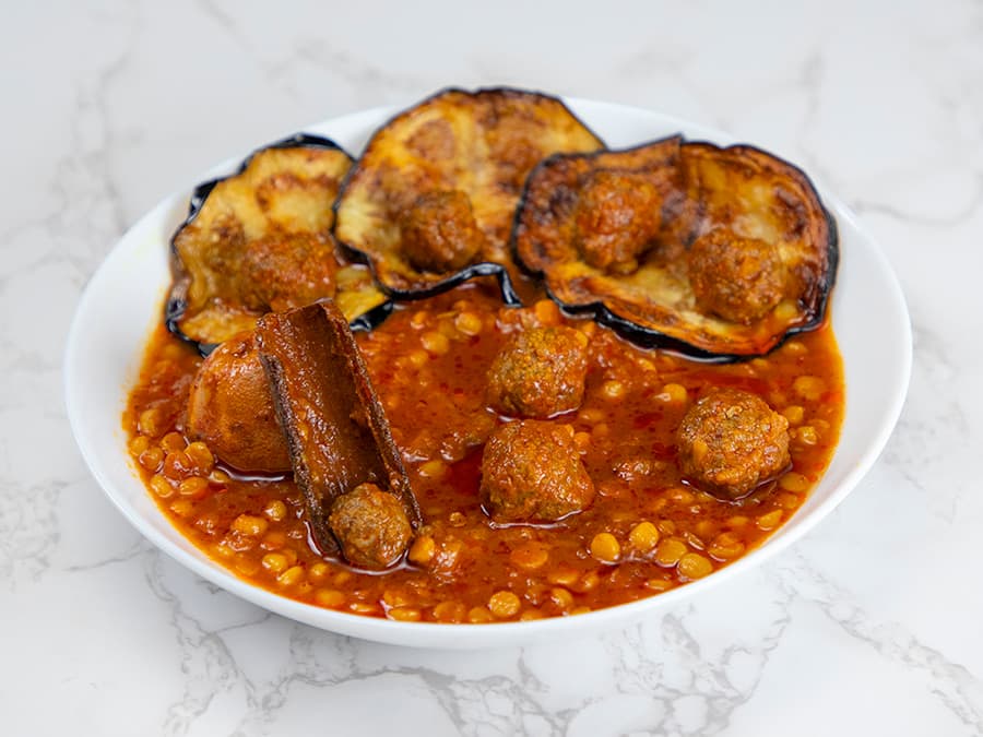 خورش قیمه بادمجان با گوشت قلقلی