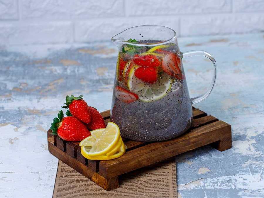دتاکس (لیموترش، توتفرنگی و دانه چیا)