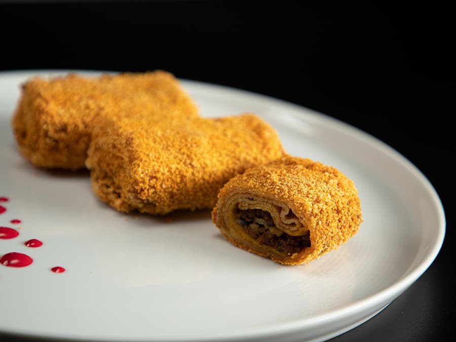 کرپ سوخاری با گوشت و قارچ