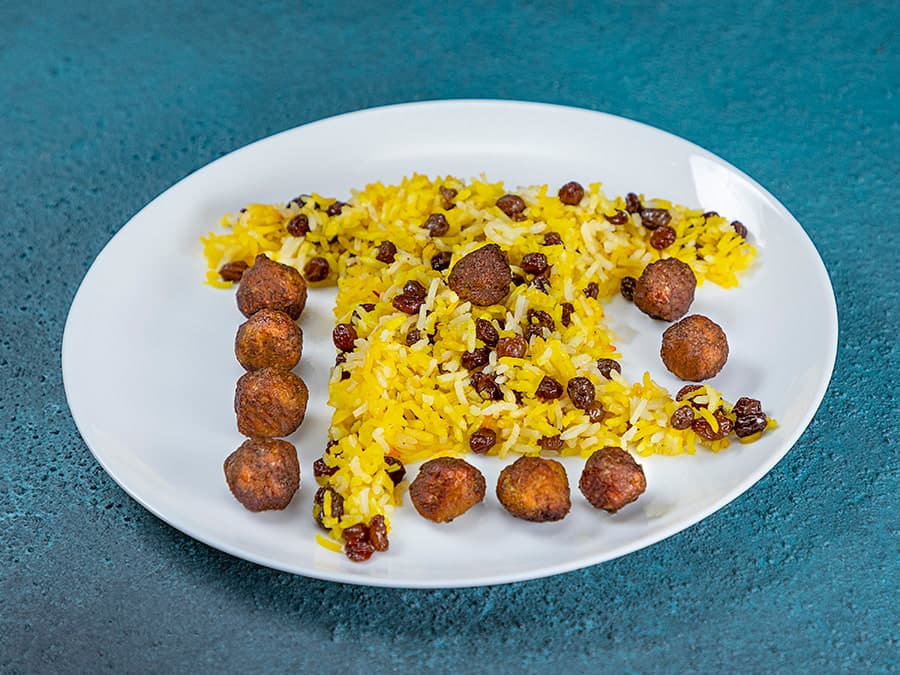 کشمشپلو با گوشت