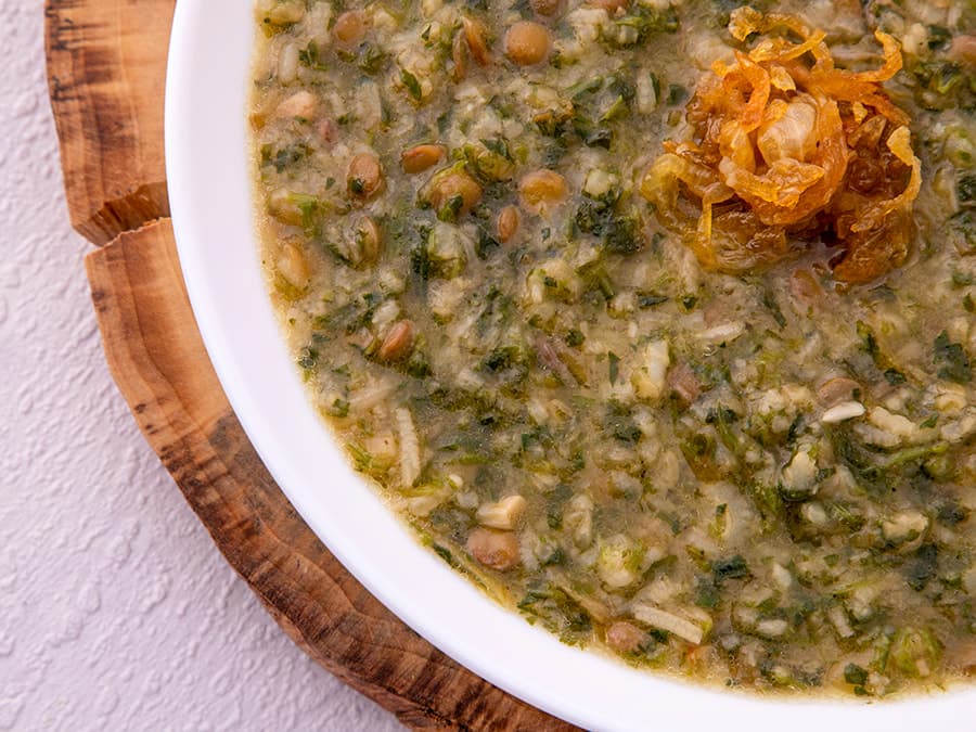 آش اسفناج و گشنیز