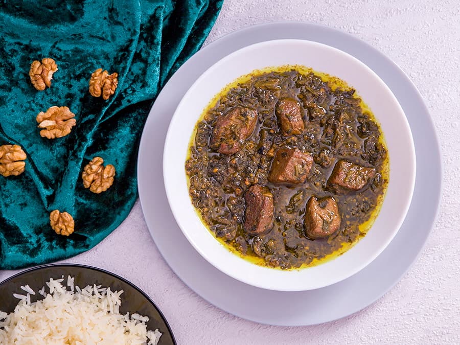 خورش گردو اسفناج