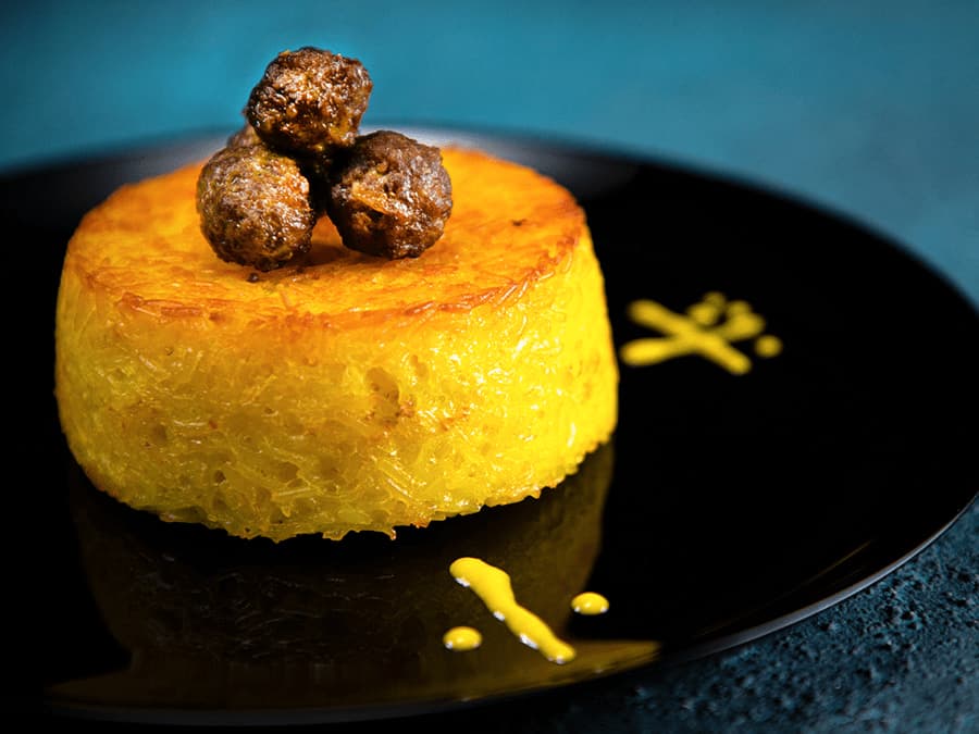 تهچین اسفناج با گوشت
