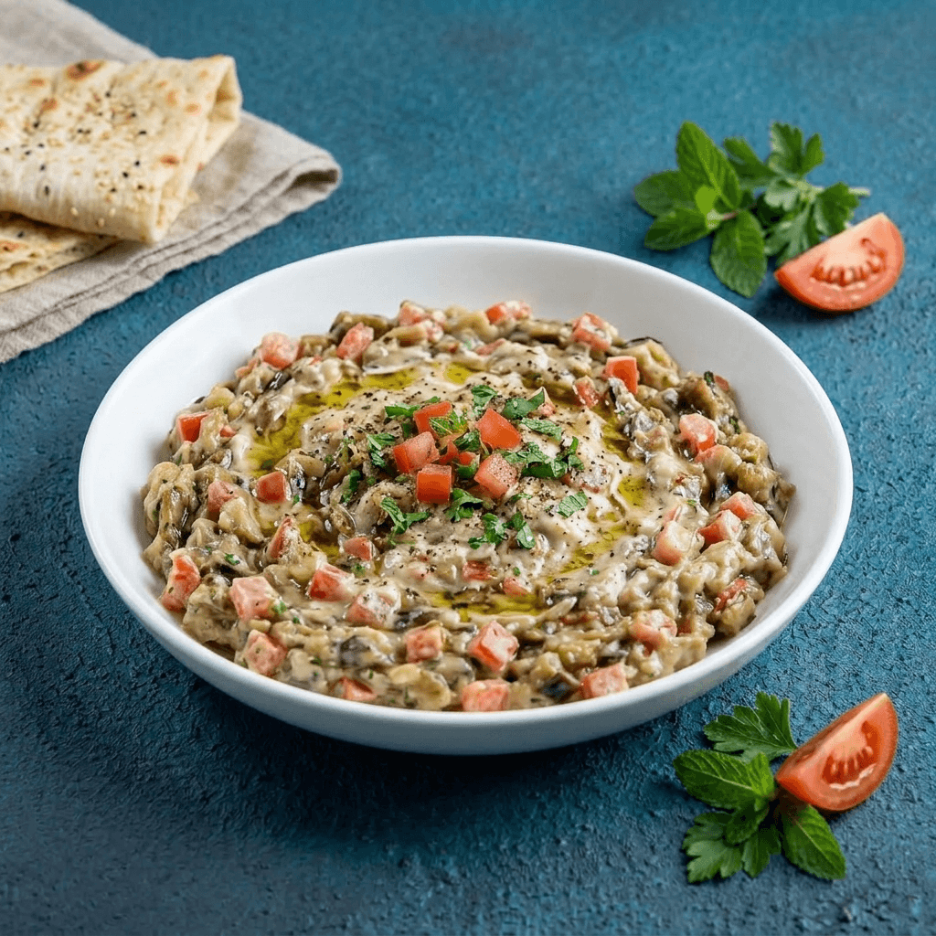 سالاد بادمجان با گوجه