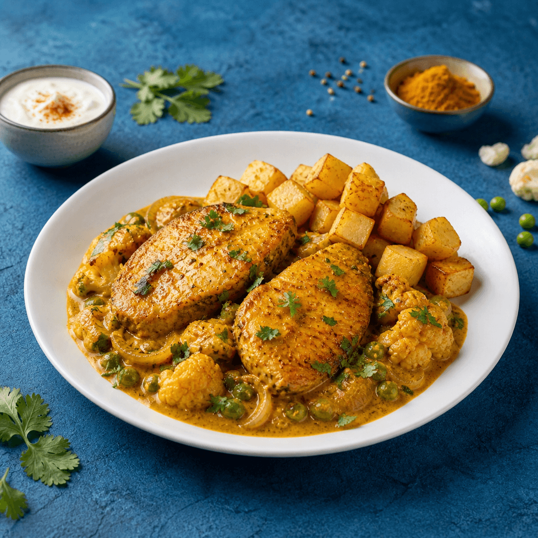 ماهی با سیبزمینی و گلکلم