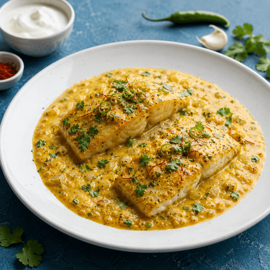 ماهی با ماست و زعفران