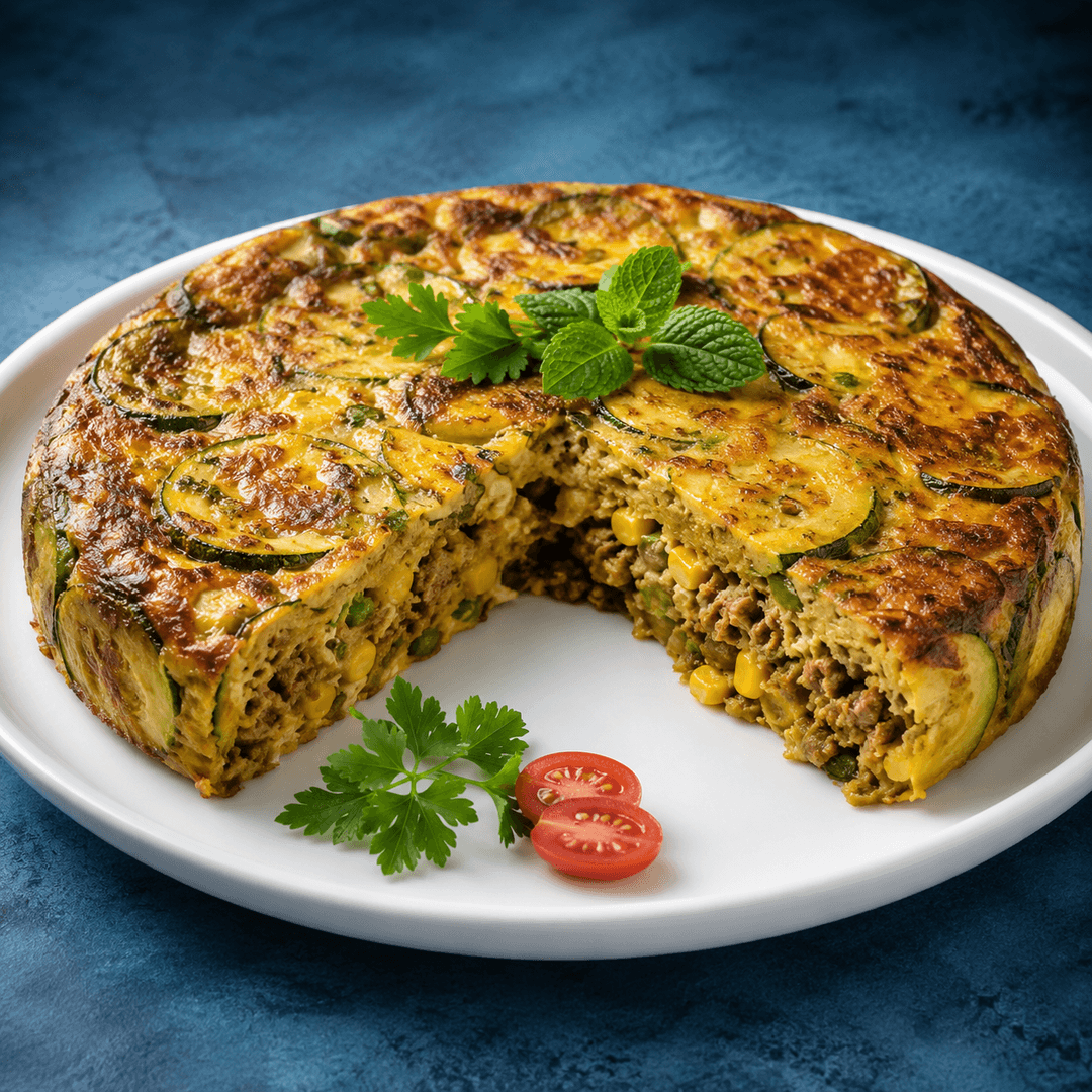 کوکو کدوسبز با گوشت و گردو